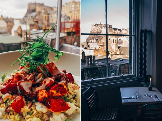 The Outsider in George IV Bridge, Old Town, treats diners to views of Edinburgh Castle. There is an emphasis on seasonal produce and the menu changes each day.