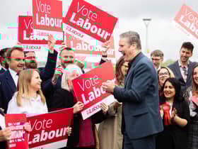 Sir Keir Starmer celebrates the English local election results. Picture: Labour Party