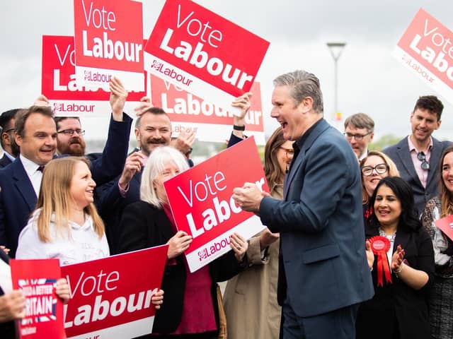 Sir Keir Starmer celebrates the English local election results. Picture: Labour Party