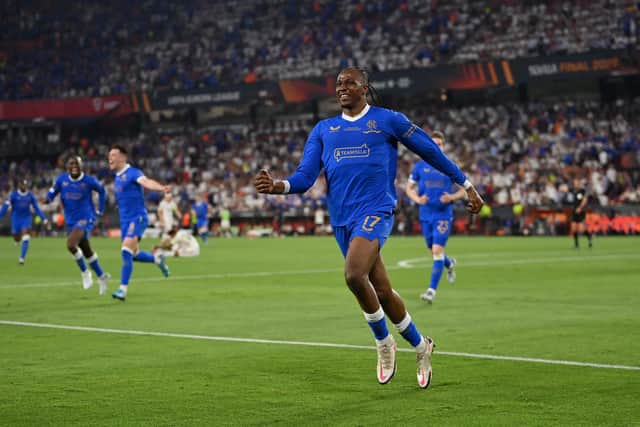 Joe Aribo, pictured after scoring for Rangers in the Europa League final, is on the verge of completing a move to Southampton. (Photo by Justin Setterfield/Getty Images)