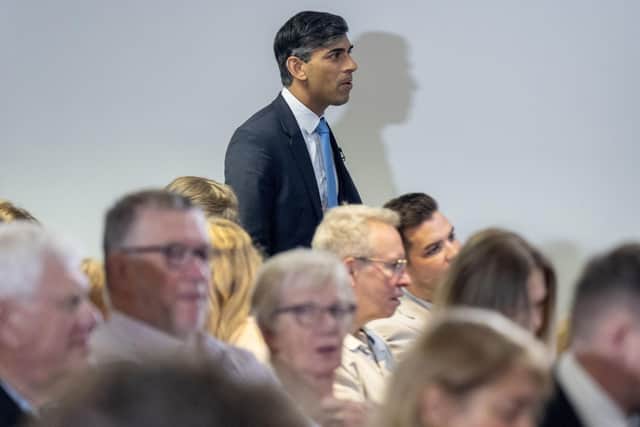 Prime Minister Rishi Sunak at the launch of the Scottish Conservative manifesto (Photo by Jane Barlow/PA Wire)