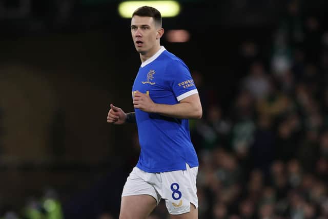Ryan Jack in action for Rangers during a Premier Sports Cup semi-final match against Hibs.