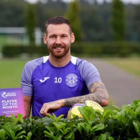 Hibs Martin Boyle wins the cinch Premiership award for August during Hibs Training  at the HTC, on September 10, 2021, in Tranent, Scotland. (Photo by Craig Williamson / SNS Group)
