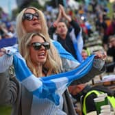 Around 74,00 seats at the Glasgow fan zone went unfilled. Picture: Paul Ellis/AFP/Getty