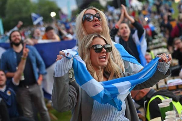 Around 74,00 seats at the Glasgow fan zone went unfilled. Picture: Paul Ellis/AFP/Getty