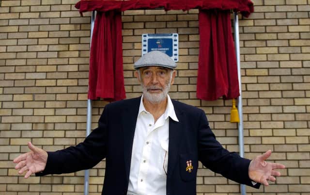 Sir Sean Connery unveiling a plaque to mark the site of his birthplace in 2010. Picture: Jane Barlow
