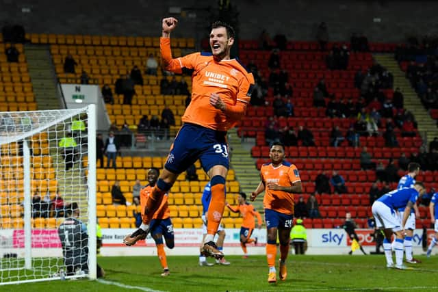 Borna Barisic celebrates putting Rangers in front at St Johnstone in the Scottish Cup with a brilliant strike. (Photo by Ross Parker / SNS Group)