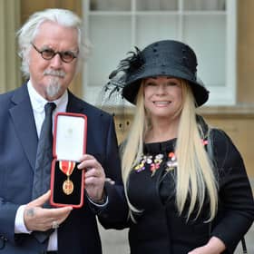 Sir Billy Connolly with his wife Pamela Stephenson after being knighted by the Duke of Cambridge at Buckingham Palace in 2017 (Picture: John Stillwell/PA Wire)