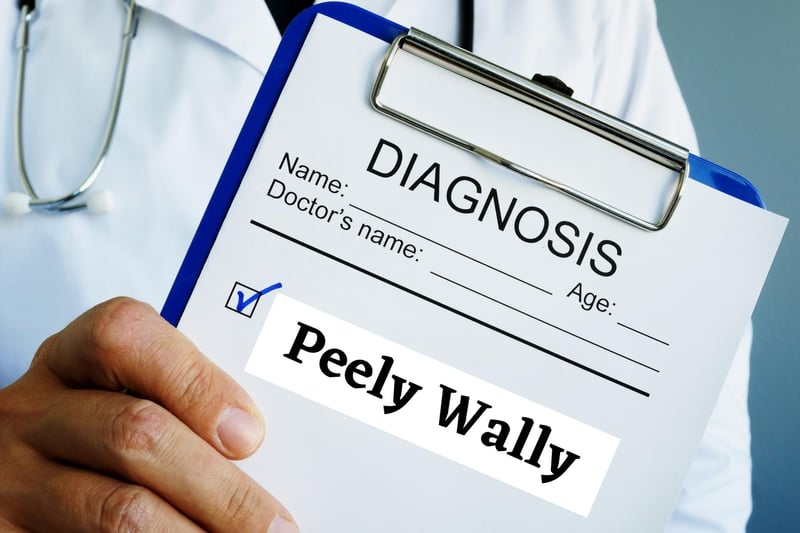 'Peely wally' refers to being pale or sickly looking. If you have a Scottish parent then you probably heard "you're looking a wee bit peely wally" when you were growing up.