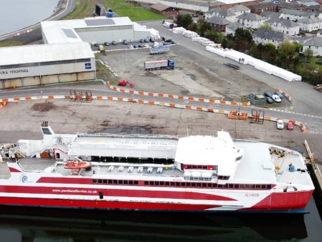 Alfred moored in Ayr harbour pending repairs last week. Picture: John Devlin
