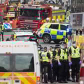 Police at the scene in June, 2020