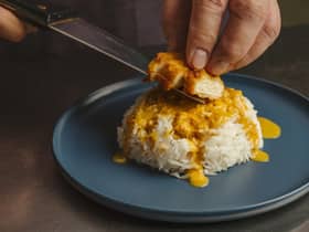 Attendees at COP27 will be served up curry made from chicken grown in a tank. Picture: GFI