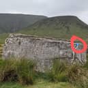 The bag of used toilet roll at Dwarfie Stone, Hoy, Orkney. PIC: Contributed.