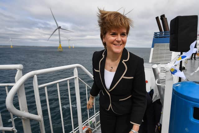Nicola Sturgeon visits an offshore wind test facility in Aberdeen Bay (Picture: Jeff J Mitchell/Getty Images)