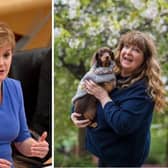 Nicola Sturgeon and comedian Janey Godley