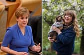 Nicola Sturgeon and comedian Janey Godley
