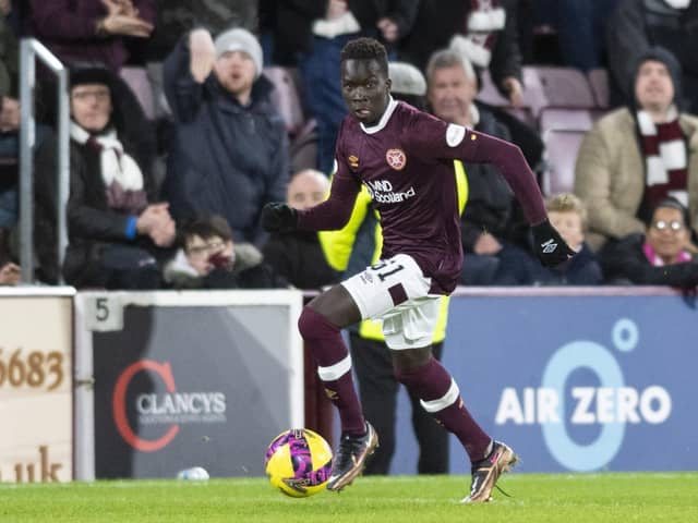 Hearts' Garang Kuol made his debut on Friday night against St Mirren.