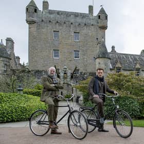Sam Heughan and Graham McTavish at Cawdor Castle PIC: Peter Sandground