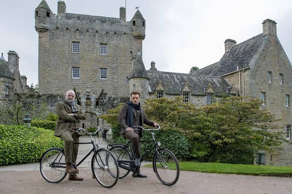 Sam Heughan and Graham McTavish at Cawdor Castle PIC: Peter Sandground