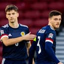 Kieran Tierney, left, and Andy Robertson in action for Scotland. Steve Clarke has identified a system that fits both players