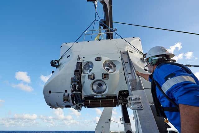 The submersible DSV Limiting Factor can accommodate two crew and is fitted out with sonar scanners and other technology, providing detailed scans of previously unexplored depths