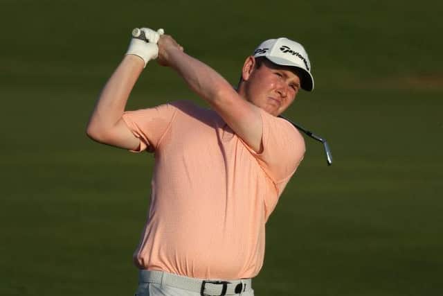Bob MacIntyre on his way to a second-round 67 at Al Hamra Golf Clubin the United Arab Emirates. Picture: Andrew Redington/Getty Images.