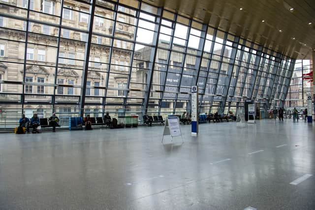 The station's new glass frontage flooding its expanded concourse with light - but there aren't many seats. Picture: Lisa Ferguson