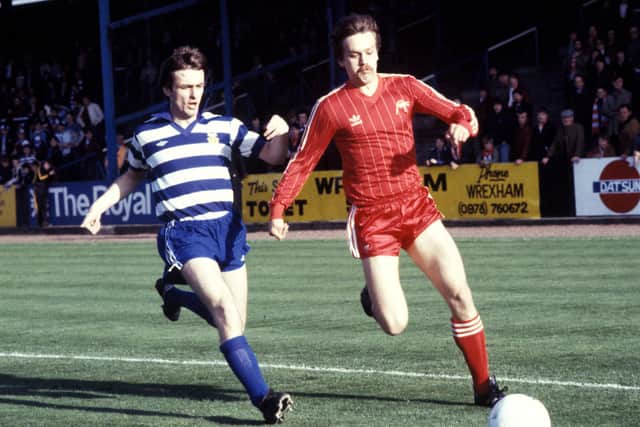 Aberdeen's Dougie Bell in action against Kilmarnock in the 1982-83 season.