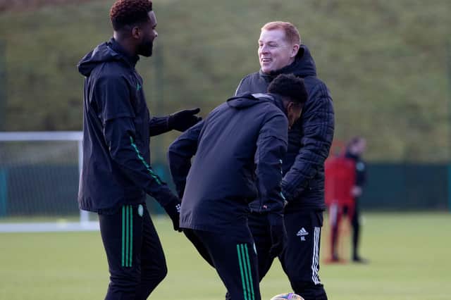 Neil Lennon is happy for Odsonne Edouard (left) to take another 'Panenka' penalty (Photo by Craig Williamson / SNS Group)