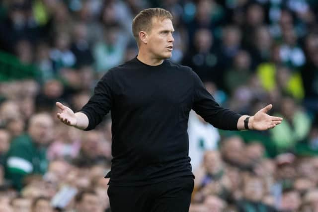 Motherwell Manager Steven Hammell during a cinch Premiership match between Celtic and Motherwell at Celtic Park, on October 01, 2022, in Glasgow, Scotland. (Photo by Craig Williamson / SNS Group)