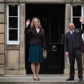Scottish Green Party co-leaders Patrick Harvie and Lorna Slater arrive at Bute House, Edinburgh, ahead of an announcement on the finalisation of an agreement between the SNP and the Scottish Greens to share power in Scotland. Picture: PA