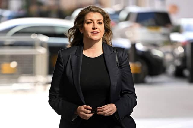 Penny Mordaunt, arrives at the BBC to appear on the BBC's 'Sunday Morning' political television show