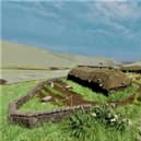 The visualisation of a 30ft longhouse at the lost township of Caen, which was cleared of people in the early 19th Century.