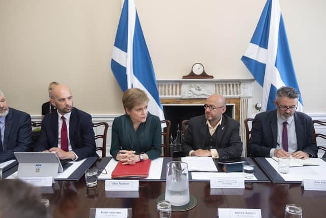 Nicola Sturgeon, seen chairing an energy summit last week, needs to be a leader, not just a commentator (Picture: Lesley Martin/pool/Getty Images)