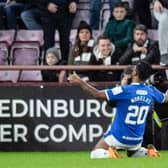 Alfreod Morelos was criticised for his celebrations during Rangers' 3-0 win over Hearts. (Photo by Mark Scates / SNS Group)