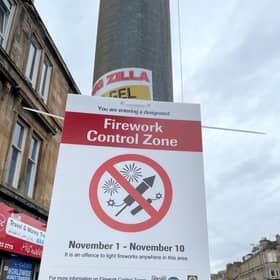 A Firework Control Zone sign in Pollokshields, Glasgow (Picture: PA Wire)