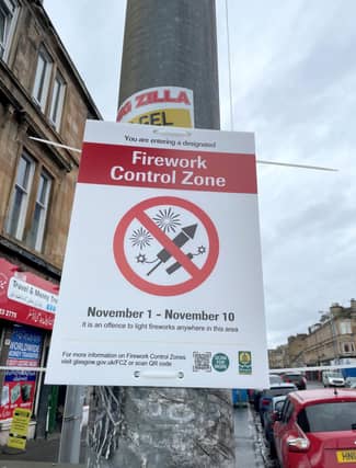 A Firework Control Zone sign in Pollokshields, Glasgow (Picture: PA Wire)