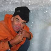 Chris Doake in an ice cave