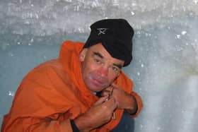 Chris Doake in an ice cave