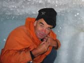 Chris Doake in an ice cave