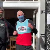 Simon Williams with Ian Rankin having just completed the Meadows virtual 10k.