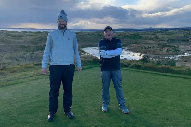 John Henry, left, with his amateur partner Eddie O'Donnell in the Big Johnsons Tour event at Dumbarnie Links