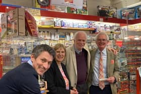 Left-right: Ben Arnold (MD - PECO), Gillian Baird, Bob Baird & Michael Pritchard (Chairman - PECO)