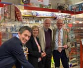 Left-right: Ben Arnold (MD - PECO), Gillian Baird, Bob Baird & Michael Pritchard (Chairman - PECO)
