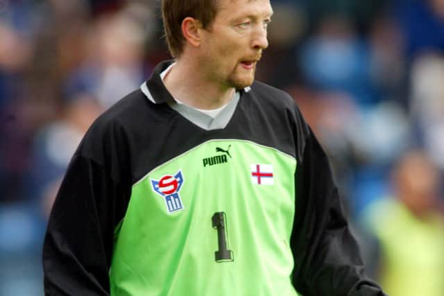Jens Martin Knudsen in action for the Faroe Isles (bobble hat not shown)