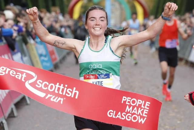 Katie Rourke finished first in the women’s half-marathon at this the 2025 Great Scottish Run in a time of 01:16:49 (Photo: Jeff Holmes/Great Scottish Run)