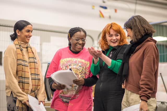 The cast of Moonset in rehearsals PIC: Mihaela Bodlovic