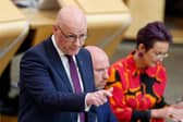 First Minister John Swinney doubled down on his opposition to a Holyrood inquiry into the SNP’s finances at FMQs yesterday (Picture: Jeff J Mitchell/Getty Images)