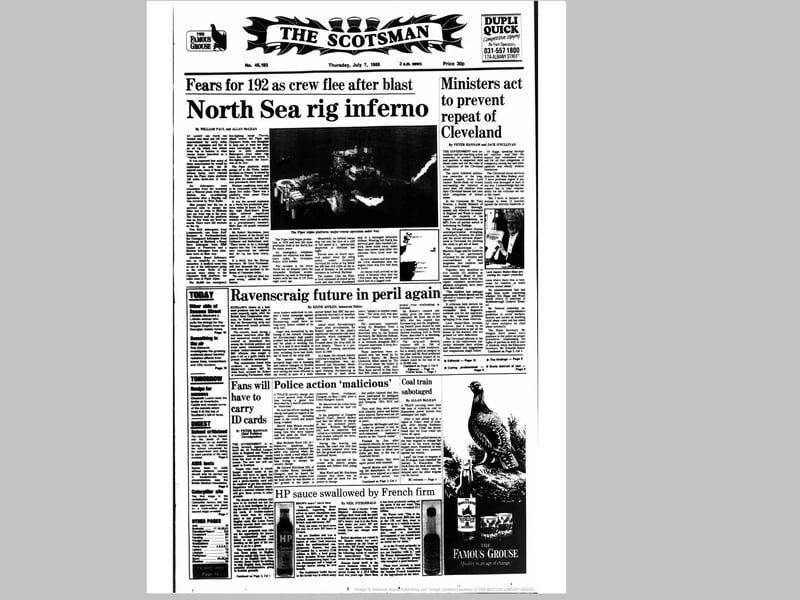 The Pipe Alpha tragedy, July, 1988