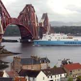 The original Rosyth to Zeebrugge ferry departs on its first anniversary in 2009.